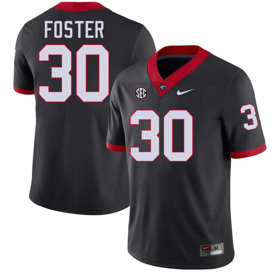 #30 Terrell Foster UGA Jersey,University Of Georgia Bulldogs Football Jersey,Uniforms,Gears-Black